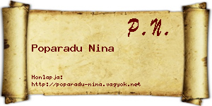 Poparadu Nina névjegykártya
